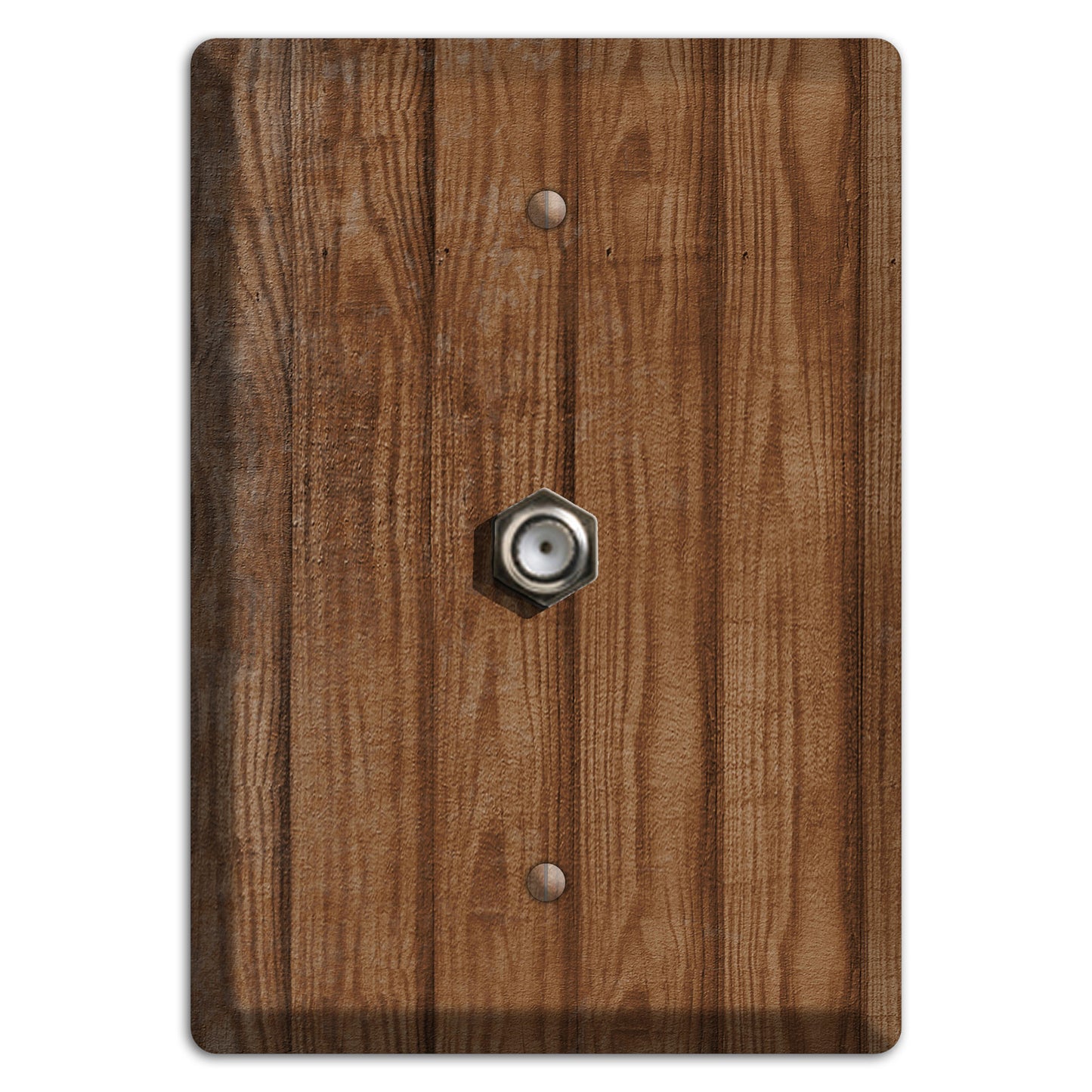 Old Copper Weathered Wood Cable Wallplate