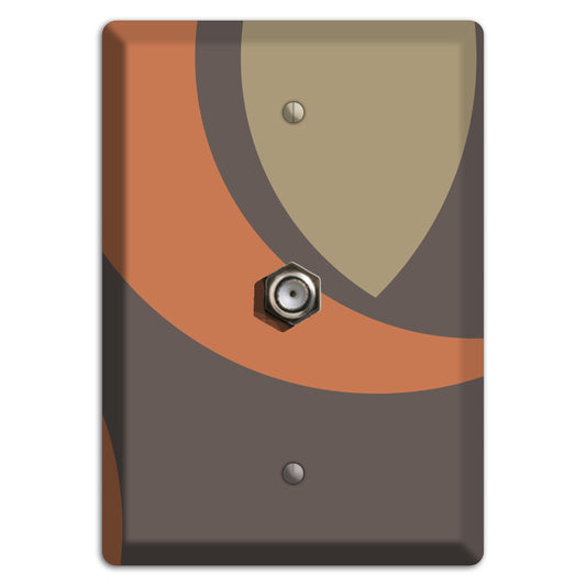 Grey Beige and Orange Abstract Cable Wallplate