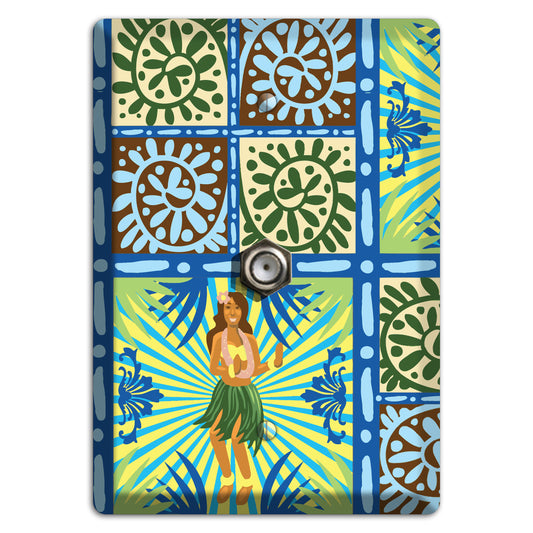 Blue and Green Hula Cable Wallplate