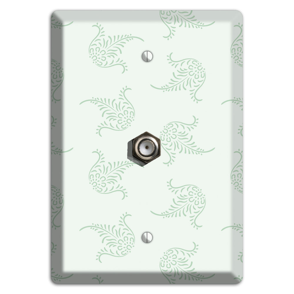 Mint Trefoil Cartouche Cable Wallplate