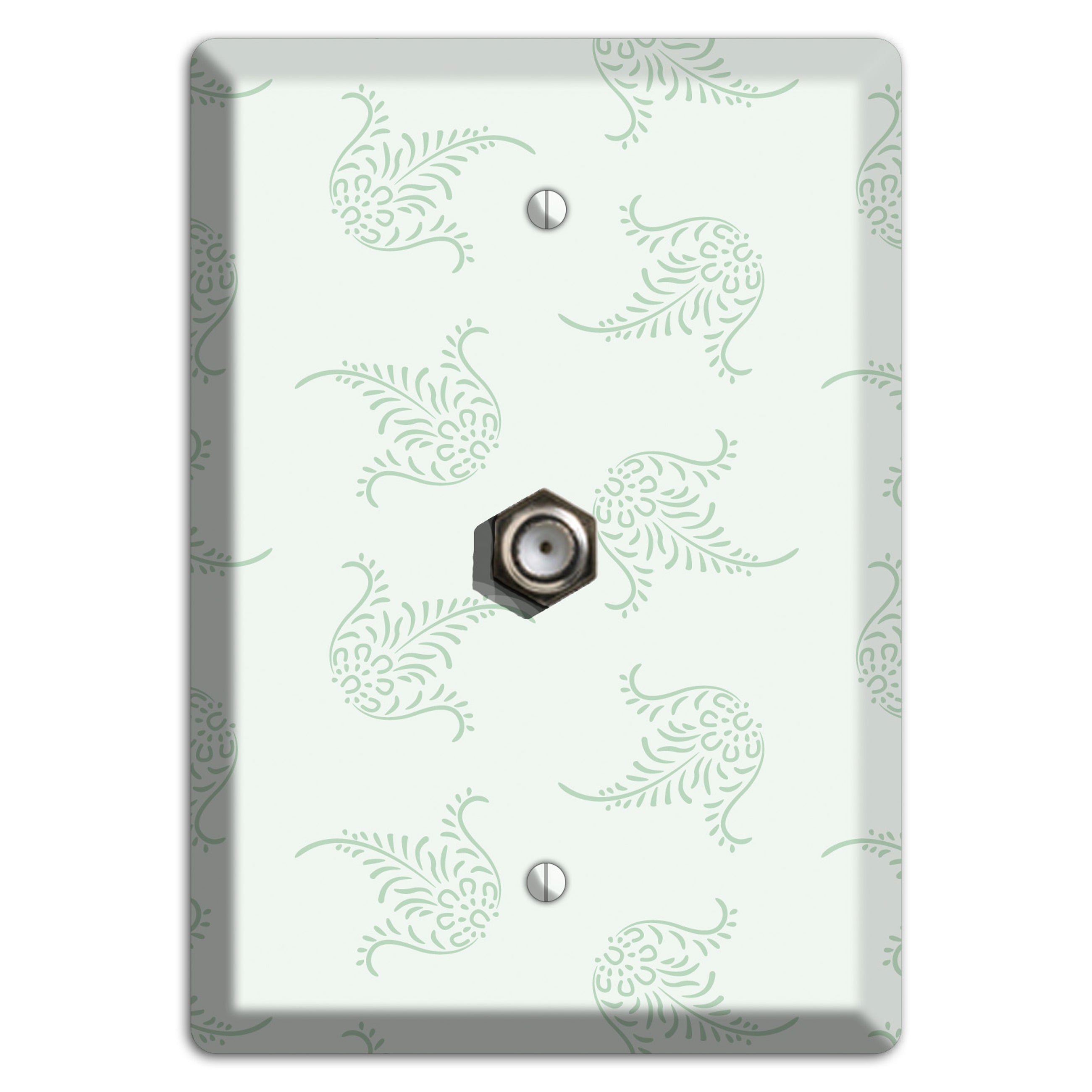 Mint Trefoil Cartouche Cable Wallplate