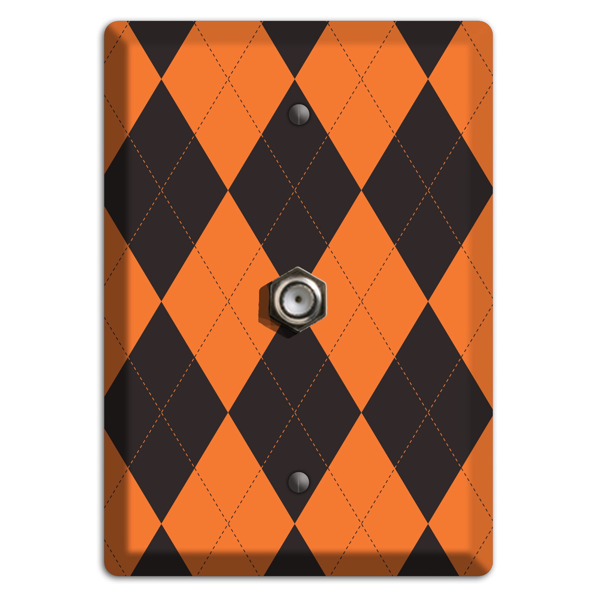 Orange Argyle Cable Wallplate
