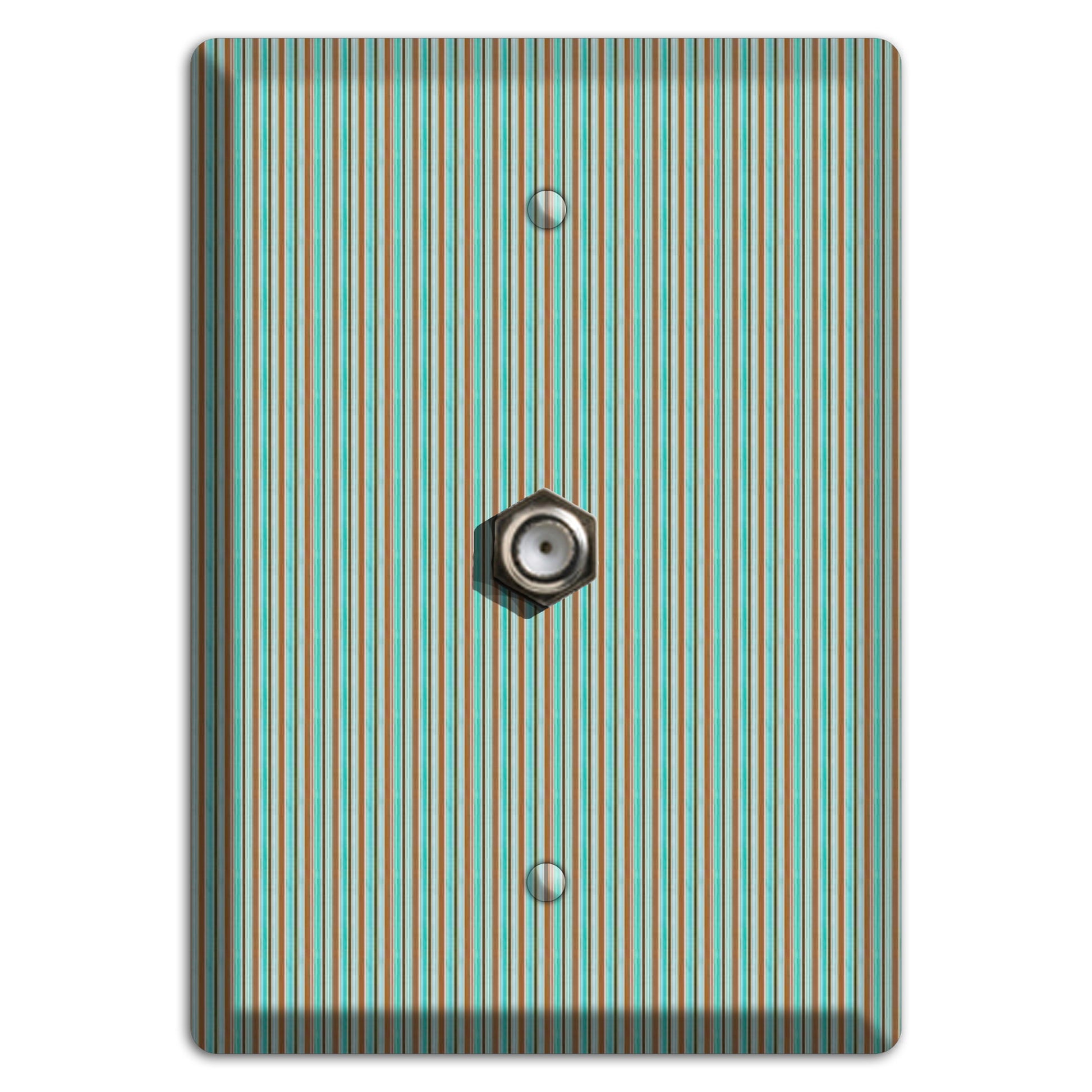 Multi Aqua Vertical Stripe Cable Wallplate