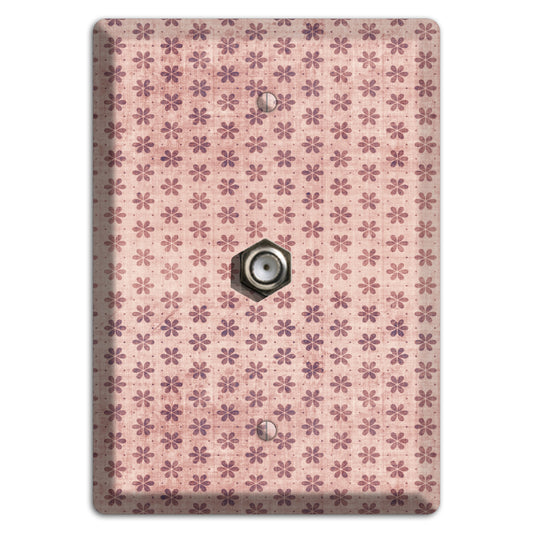 Dusty Pink Grunge Floral Contour Cable Wallplate
