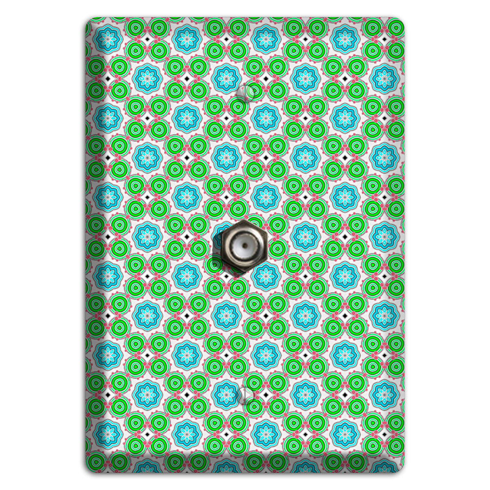 Green and Blue Foulard Cable Wallplate