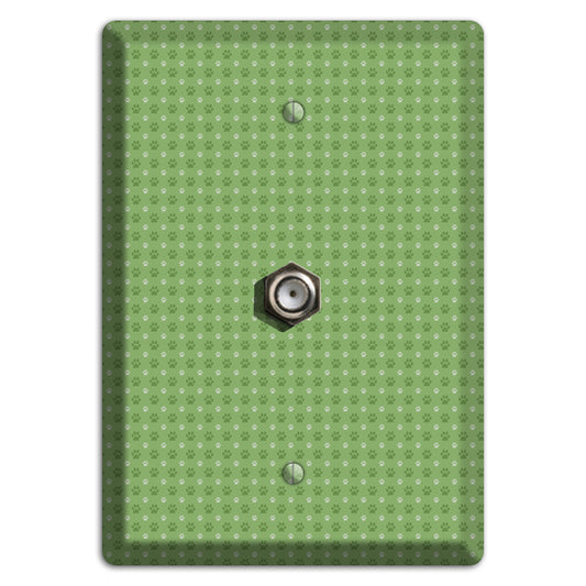 Green Paw Prints Cable Wallplate