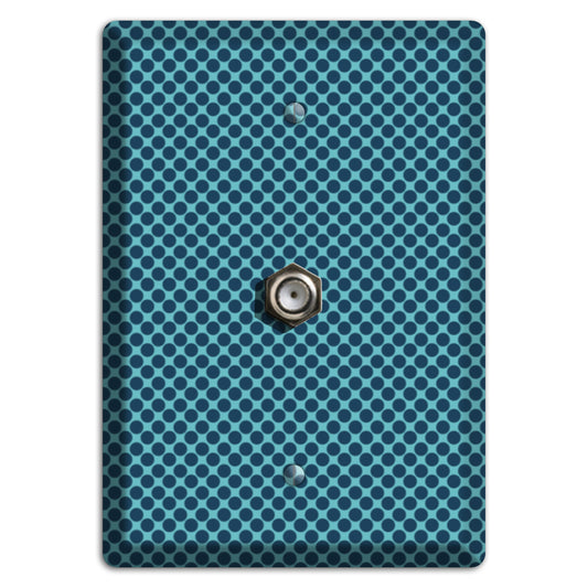 Turquoise with Blue Packed Polka Dots Cable Wallplate