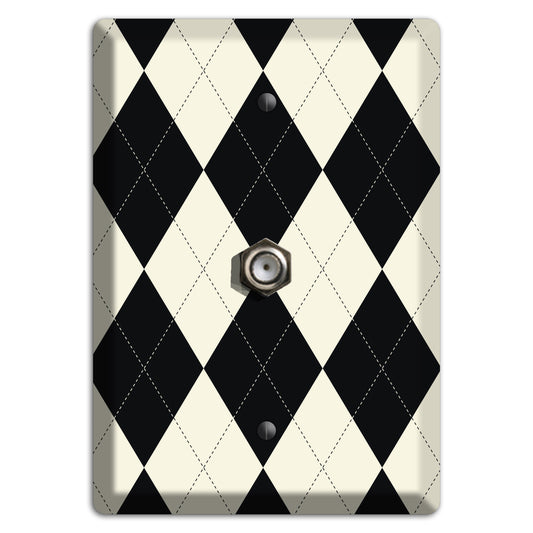 Black and Tan Argyle Cable Wallplate
