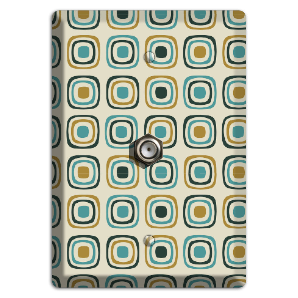 Yellow and Blue Rounded Squares Cable Wallplate