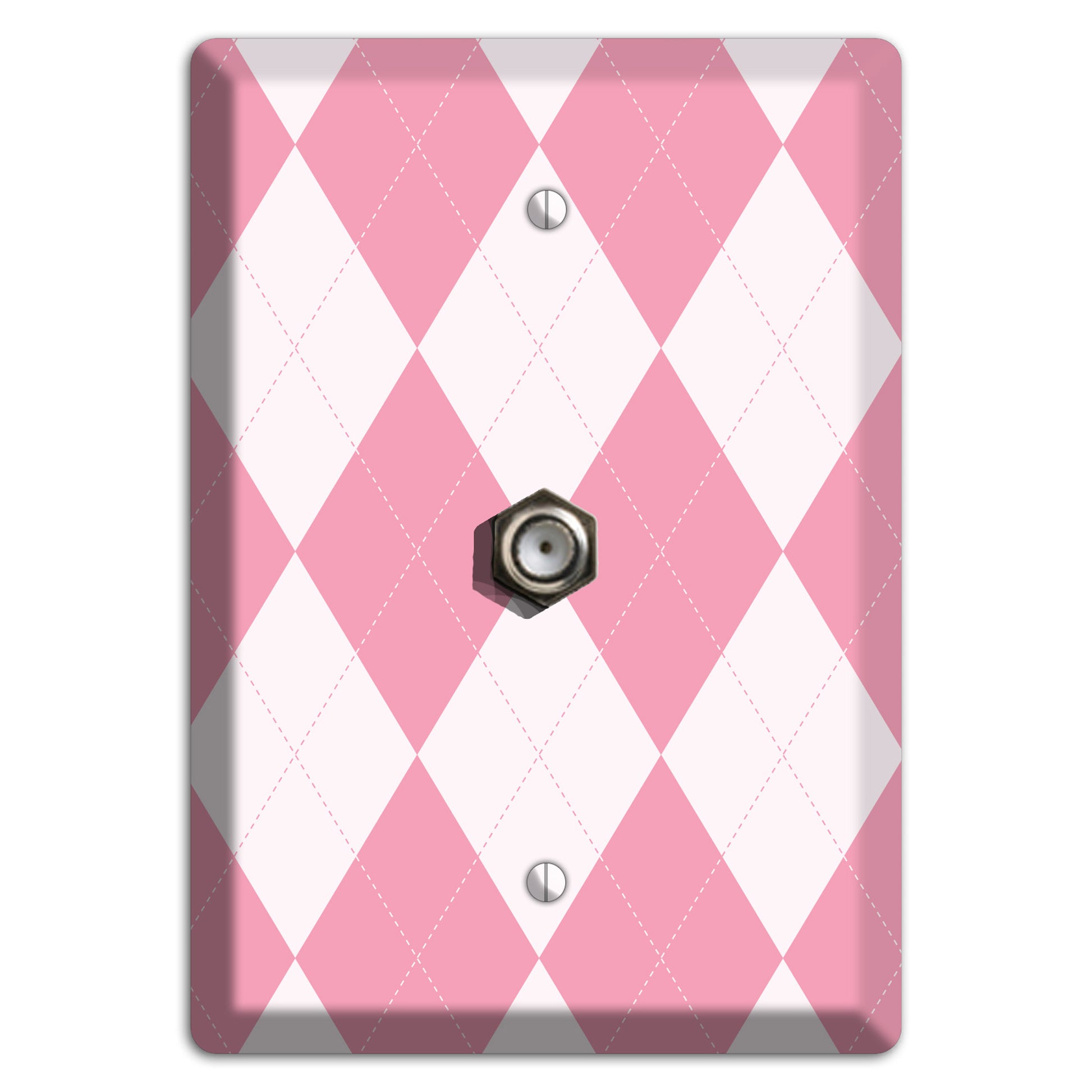 Pink Argyle Cable Wallplate