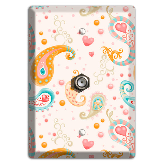 Multi Color Paisley Cable Wallplate