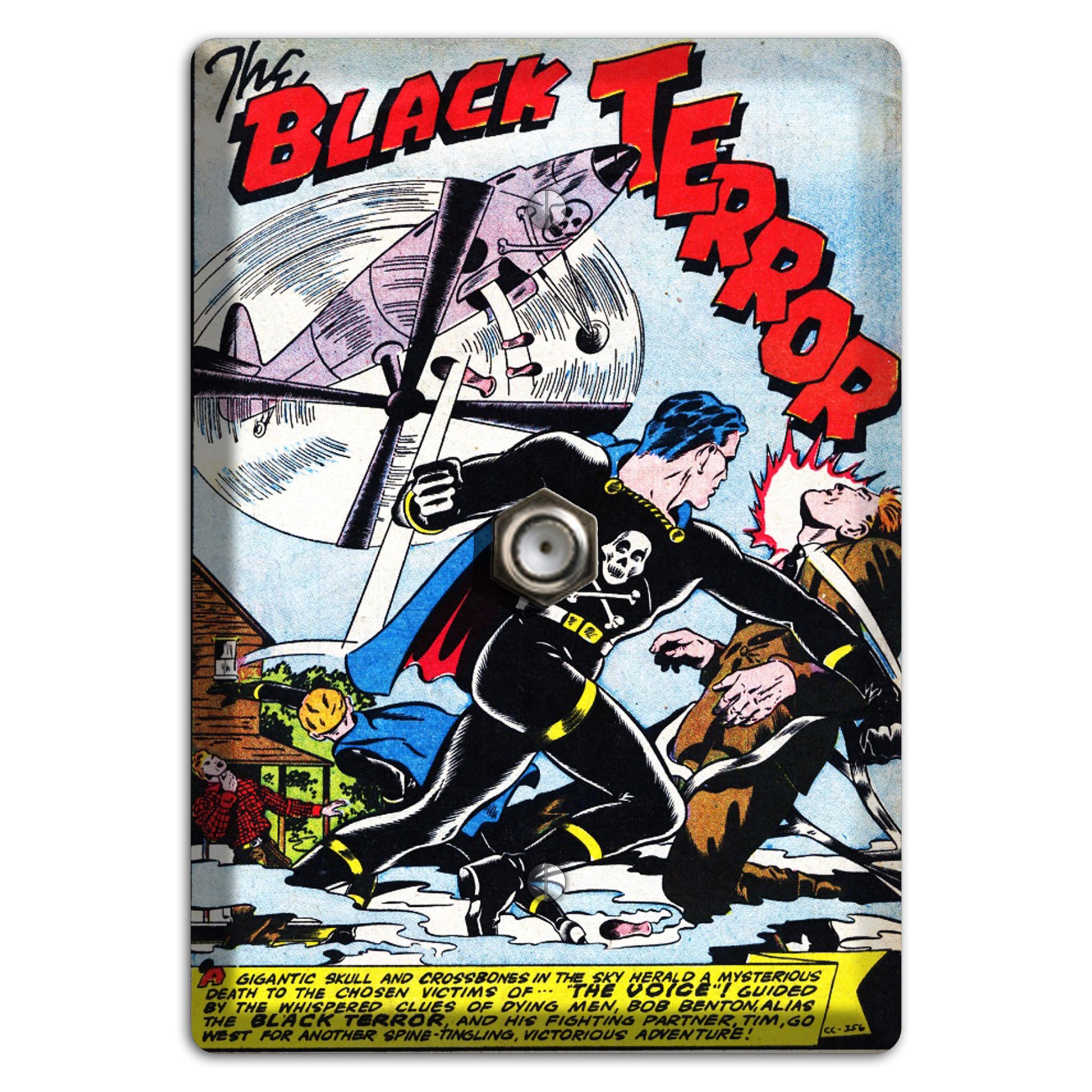 Helicopter Vintage Comics Cable Wallplate