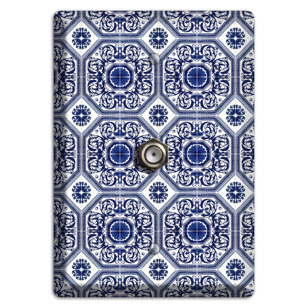 Tavira Tiles 1 Cable Wallplate