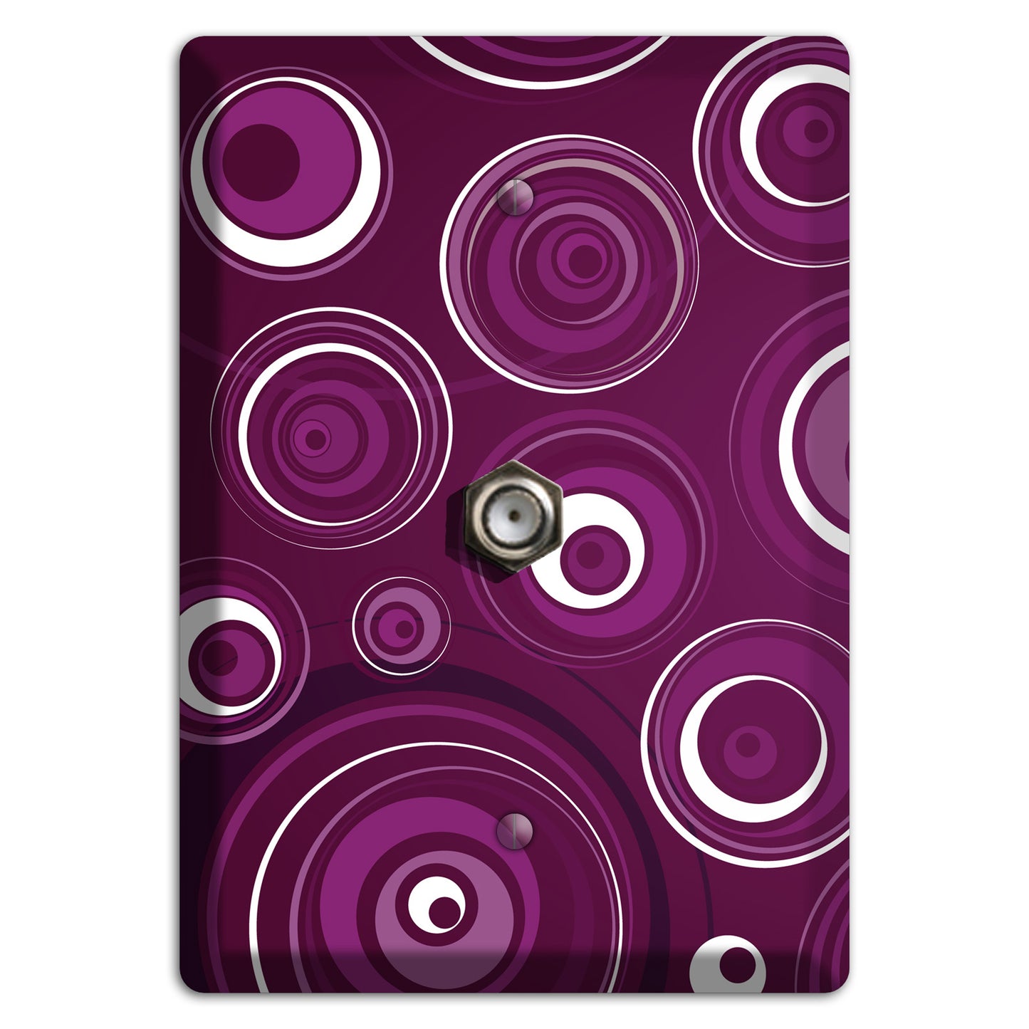 Purple Circles 2 Cable Wallplate
