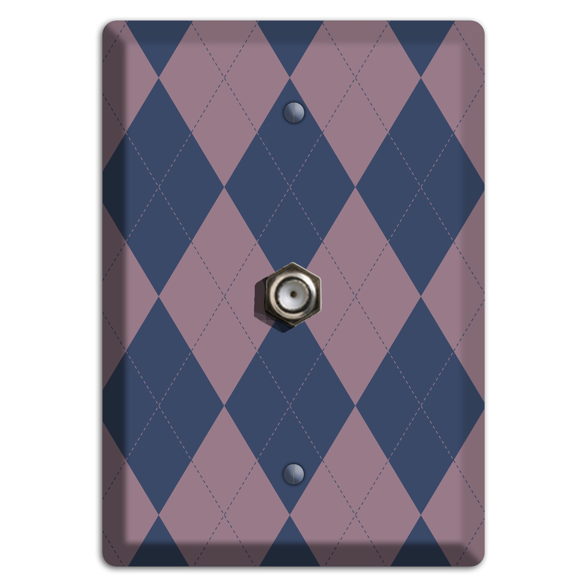 Purple Argyle Cable Wallplate