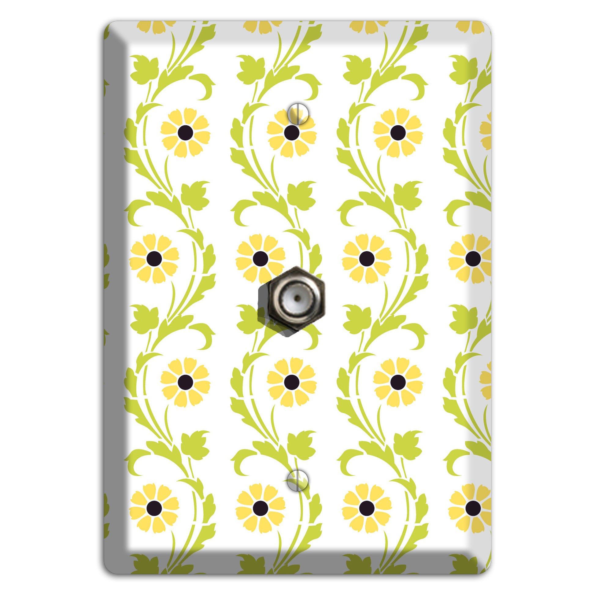 Green Vine Floral Cable Wallplate