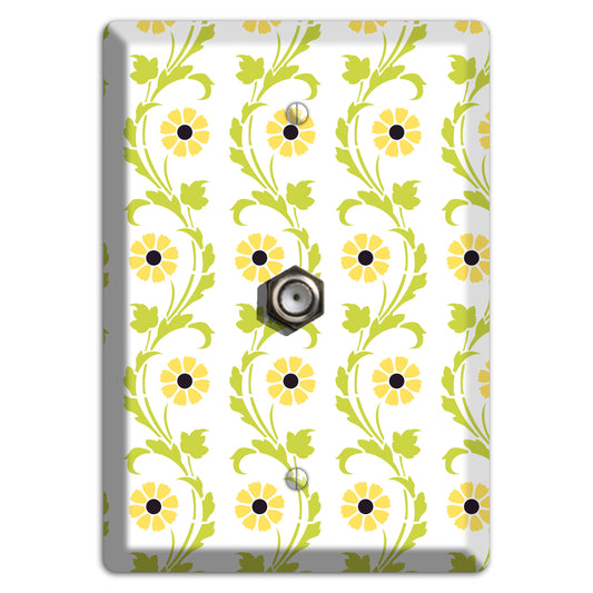 Green Vine Floral Cable Wallplate