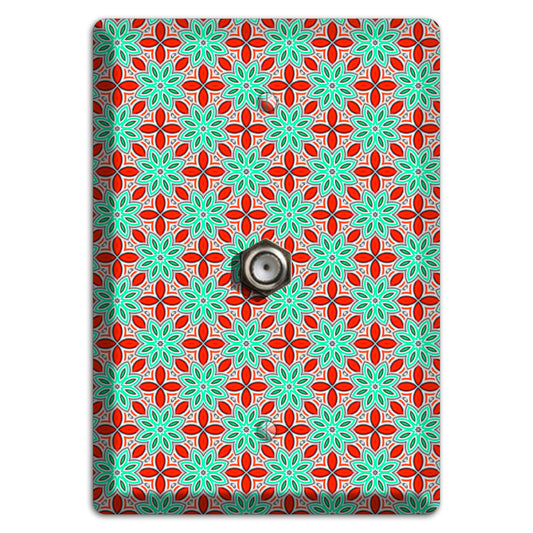 Green and Red Foulard 2 Cable Wallplate