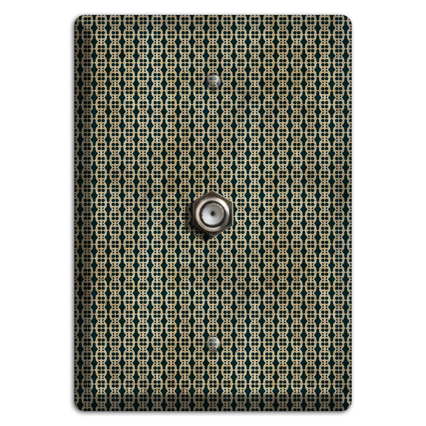 Dark Green Grunge Tiny Tiled Tapestry 3 Cable Wallplate