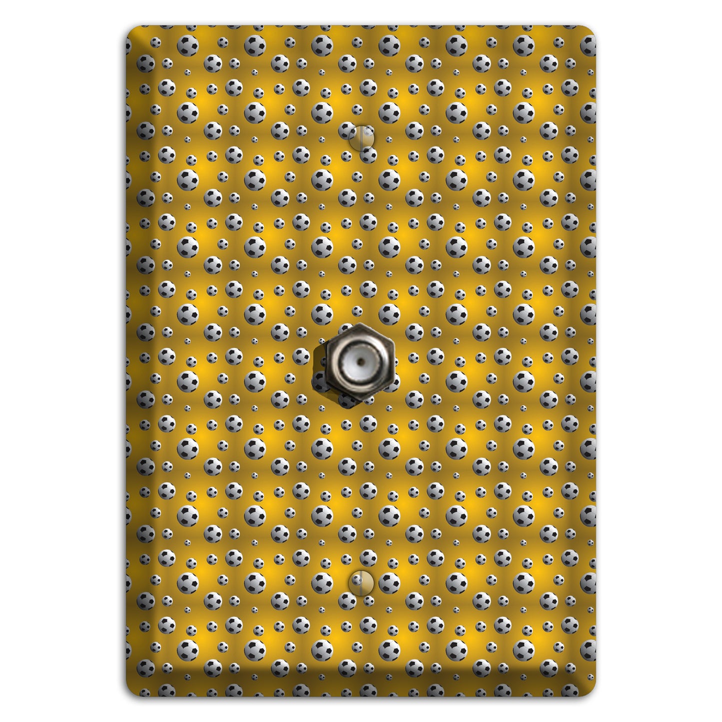 Yellow with Soccer Balls Cable Wallplate