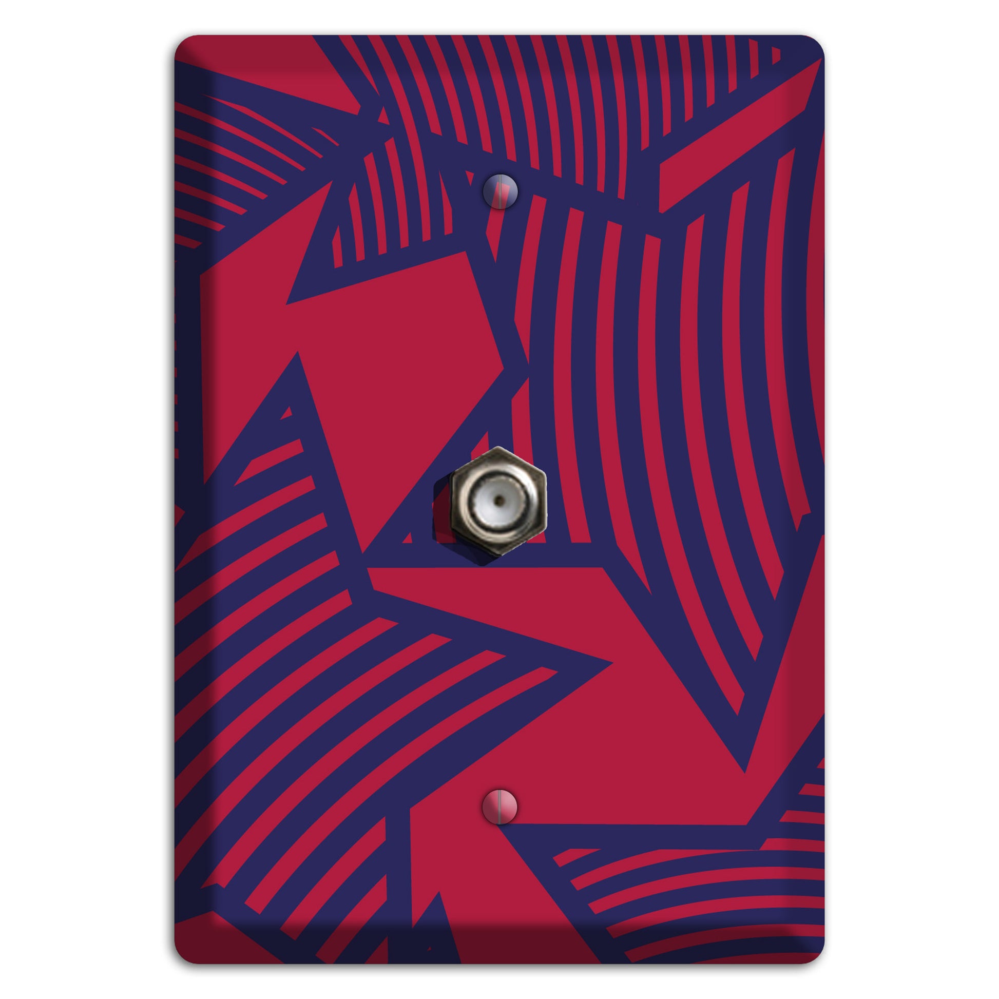 Red with Large Blue Stars Cable Wallplate