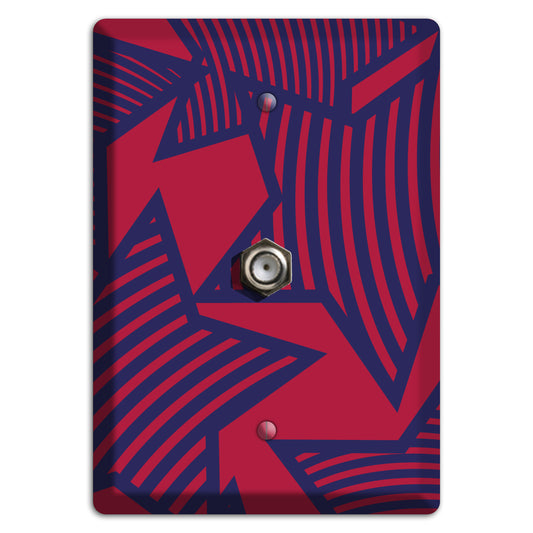 Red with Large Blue Stars Cable Wallplate