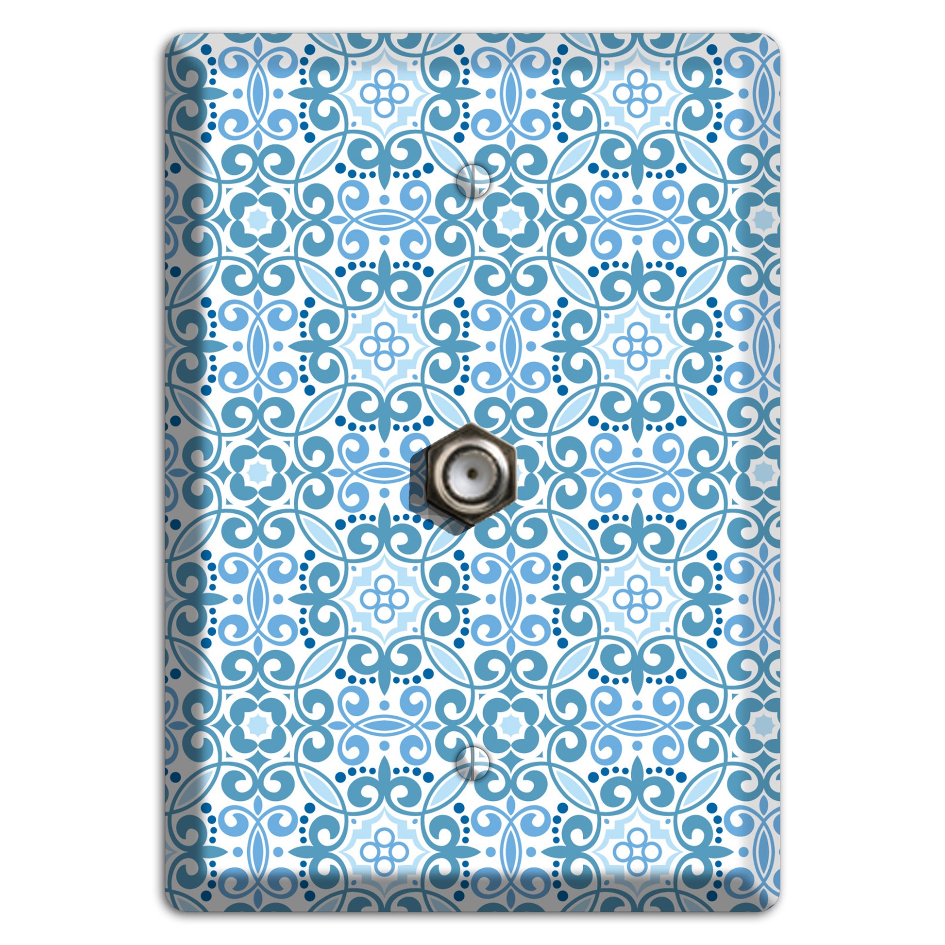 Multi Blue Foulard Cable Wallplate