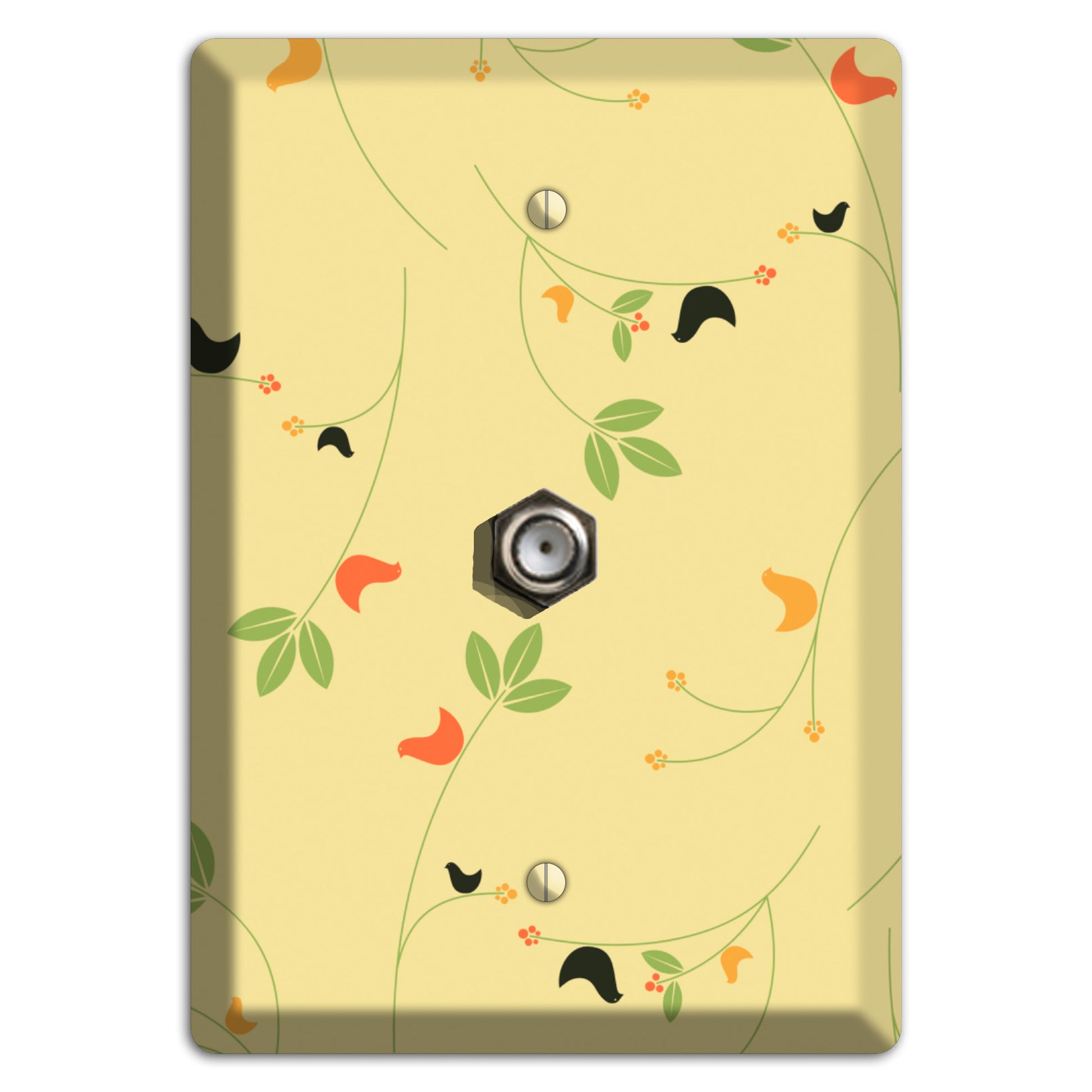 Delicate Yellow Flowers Cable Wallplate