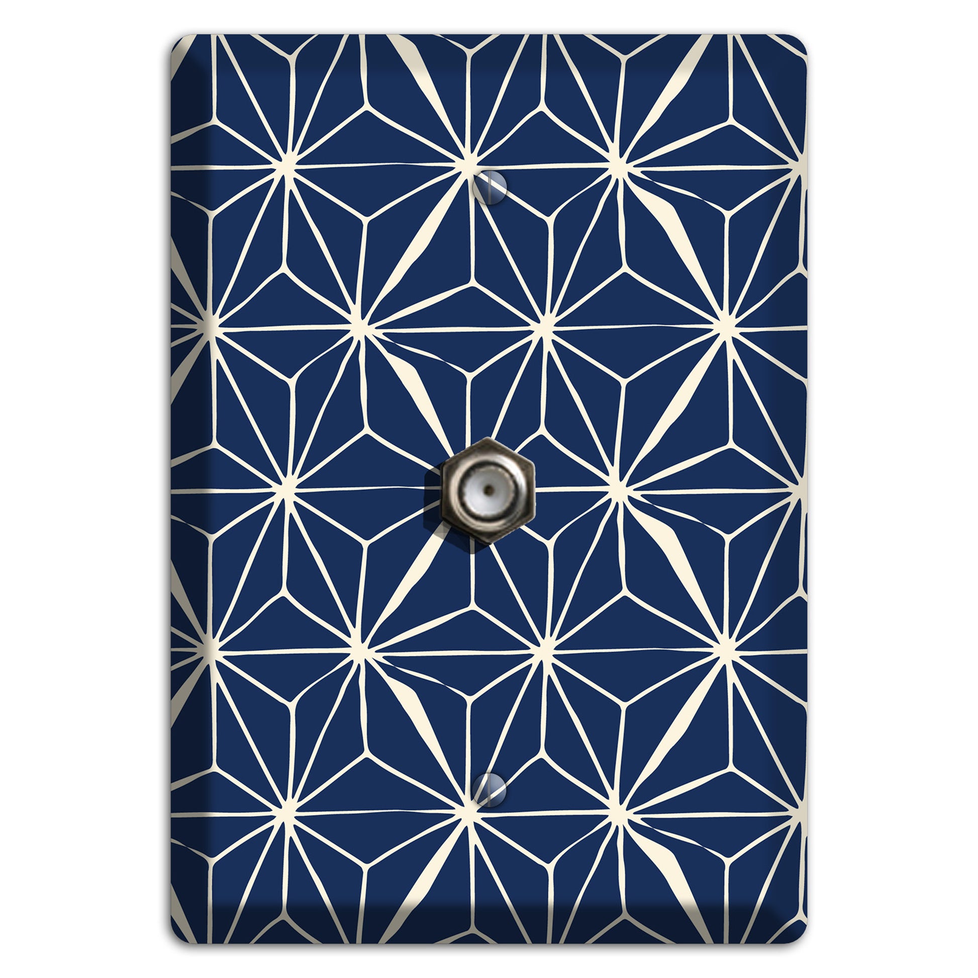 Navy Geometric Tile Cable Wallplate