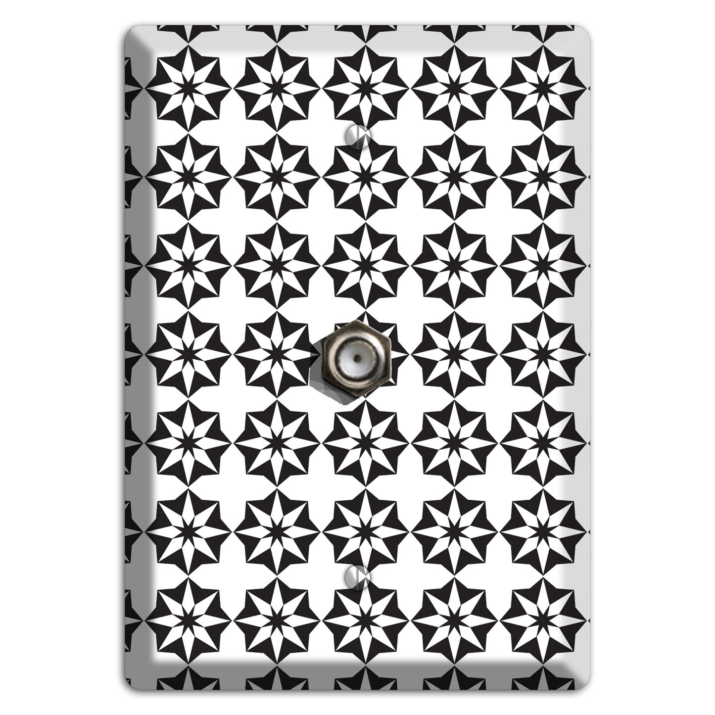 White with Black Foulard Cable Wallplate