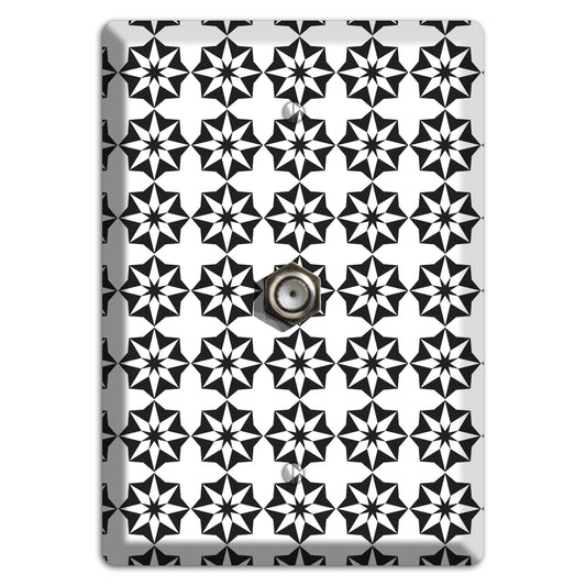 White with Black Foulard Cable Wallplate