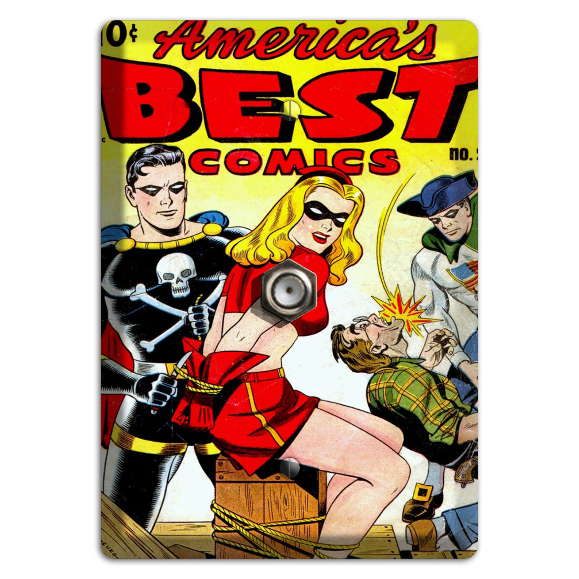 The Black Terror Vintage Comics Cable Wallplate