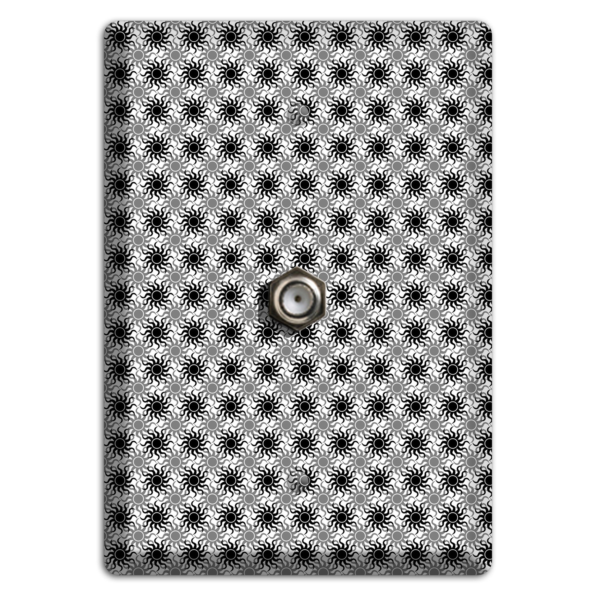 Black and Grey Sun Contour Cable Wallplate