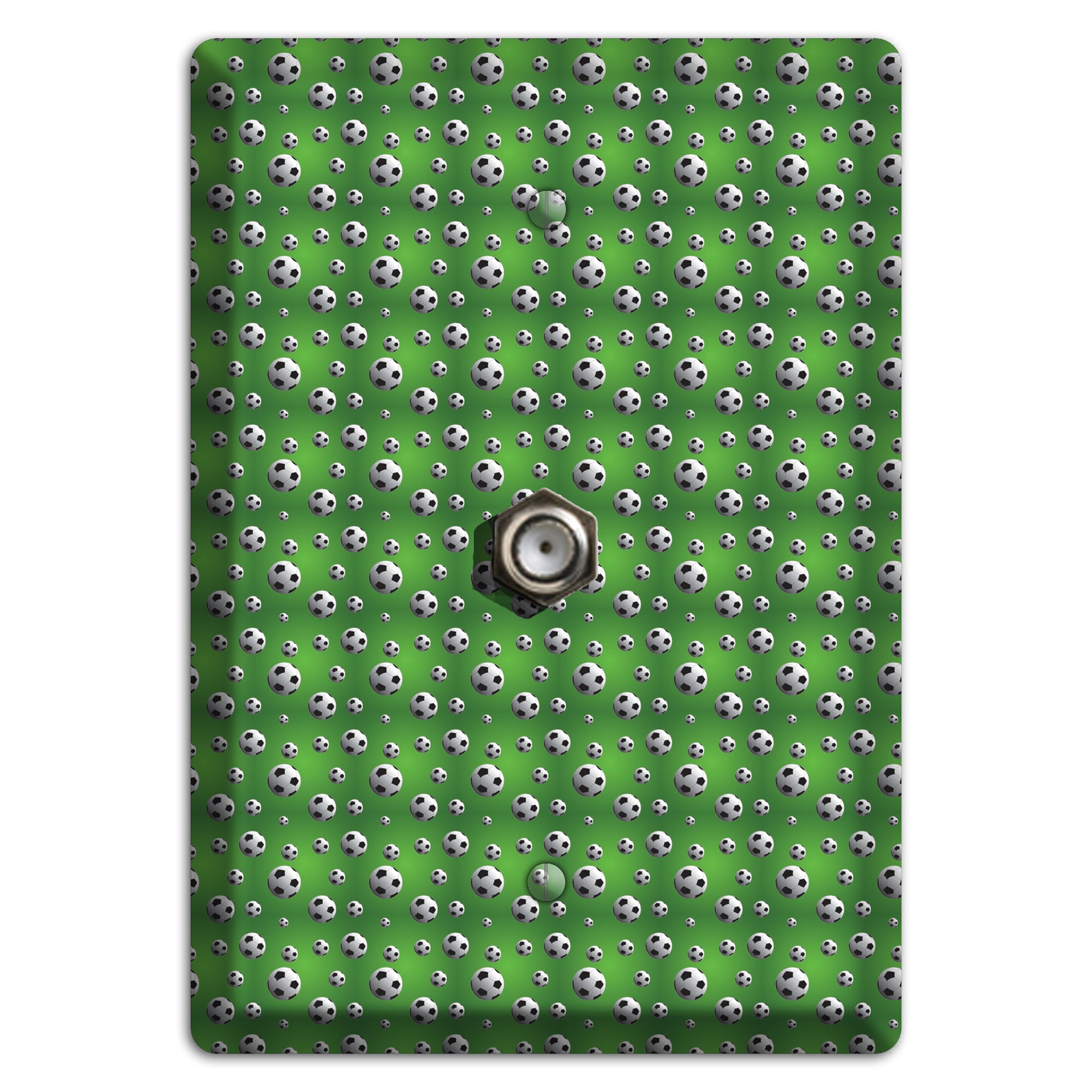 Green with Soccer Balls Cable Wallplate