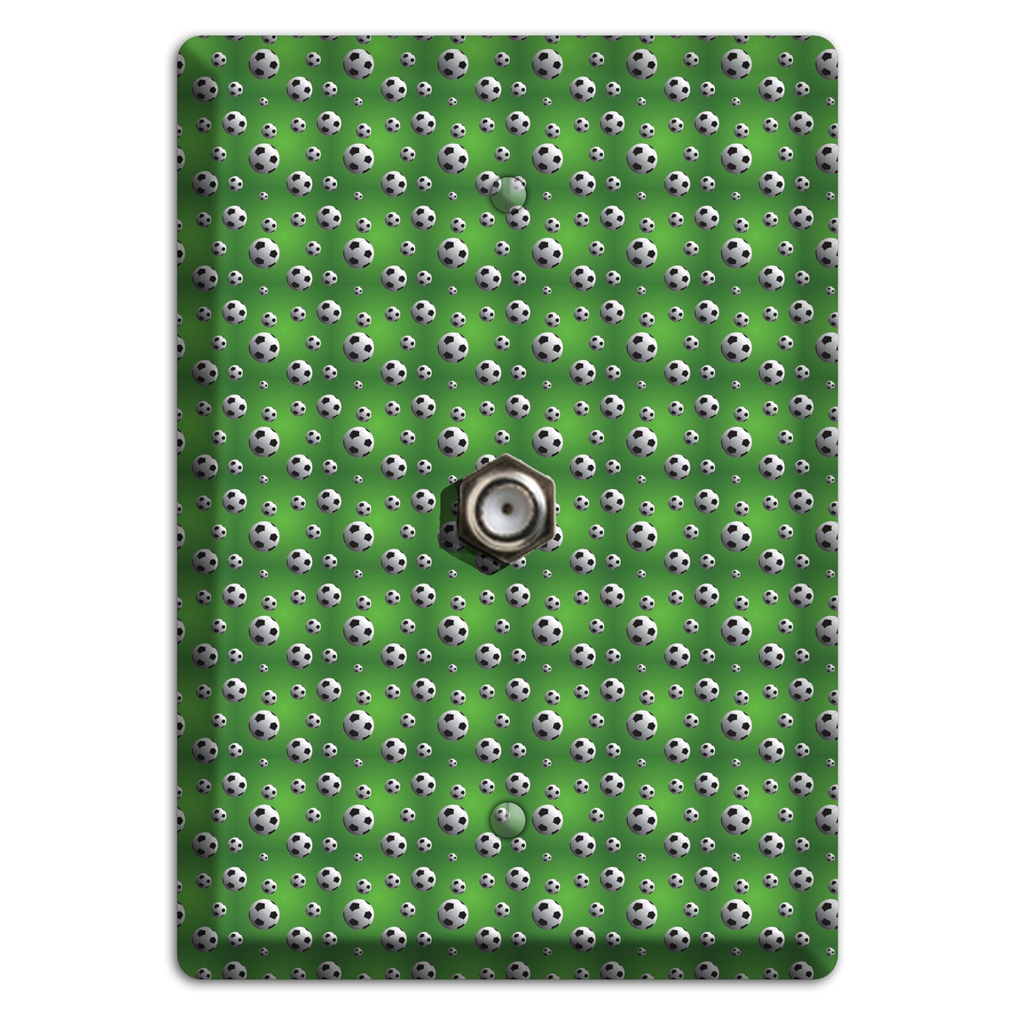 Green with Soccer Balls Cable Wallplate