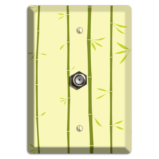 Yellow and Green Bamboo Cable Wallplate