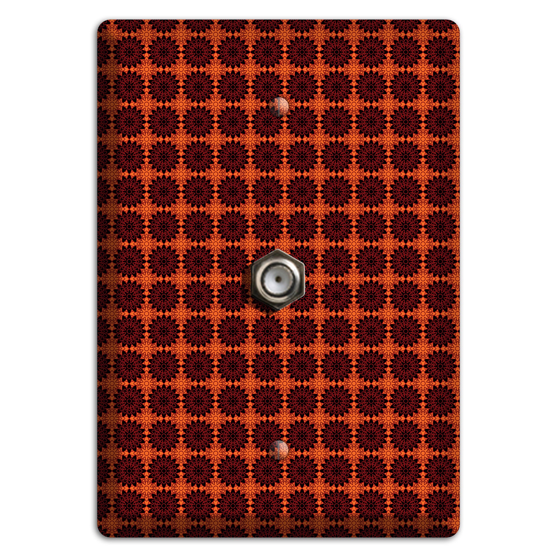 Red with Tiled Maroon Foulard Cable Wallplate