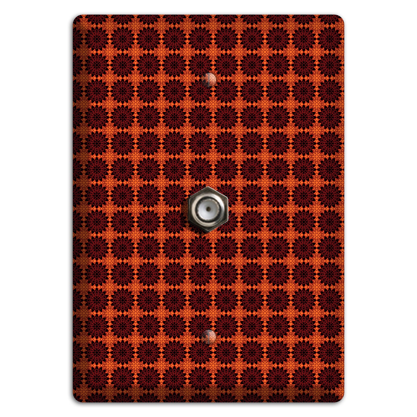 Red with Tiled Maroon Foulard Cable Wallplate