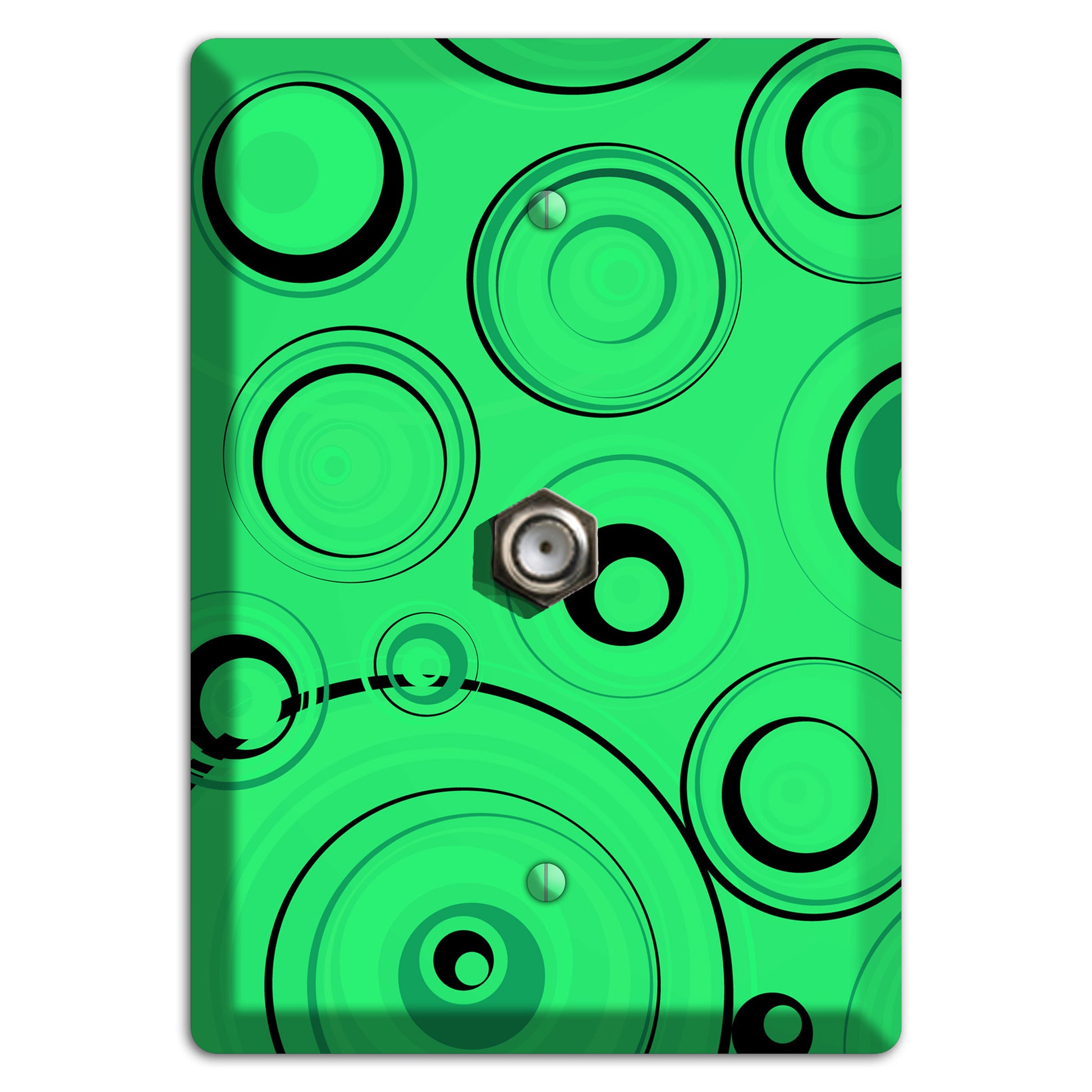 Bright Green Circles Cable Wallplate