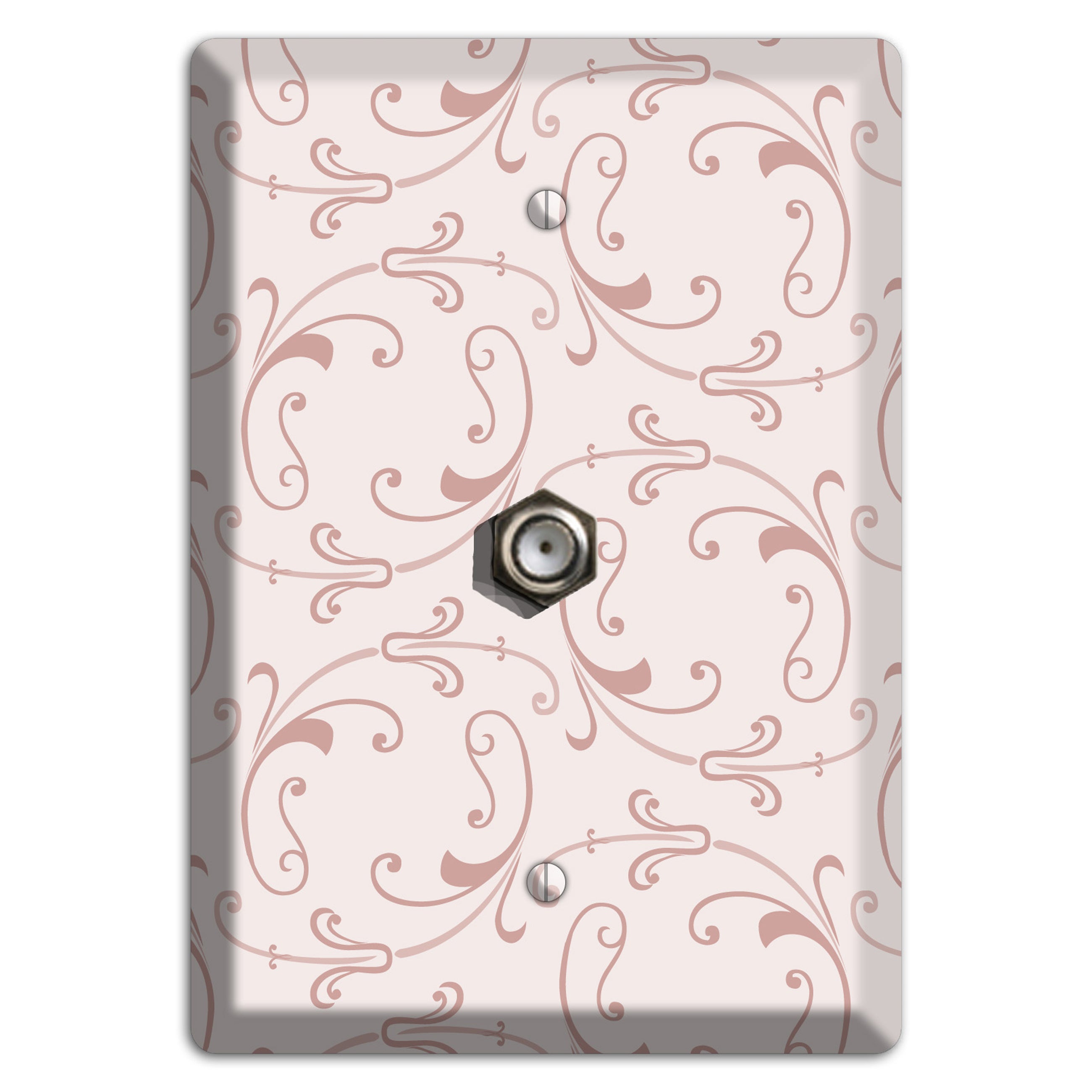Dusty Rose Victorian Sprig Cable Wallplate