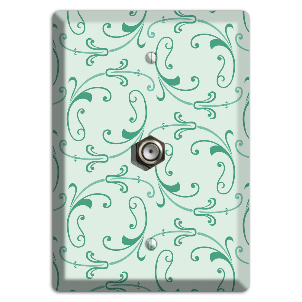Aqua Victorian Sprig Cable Wallplate