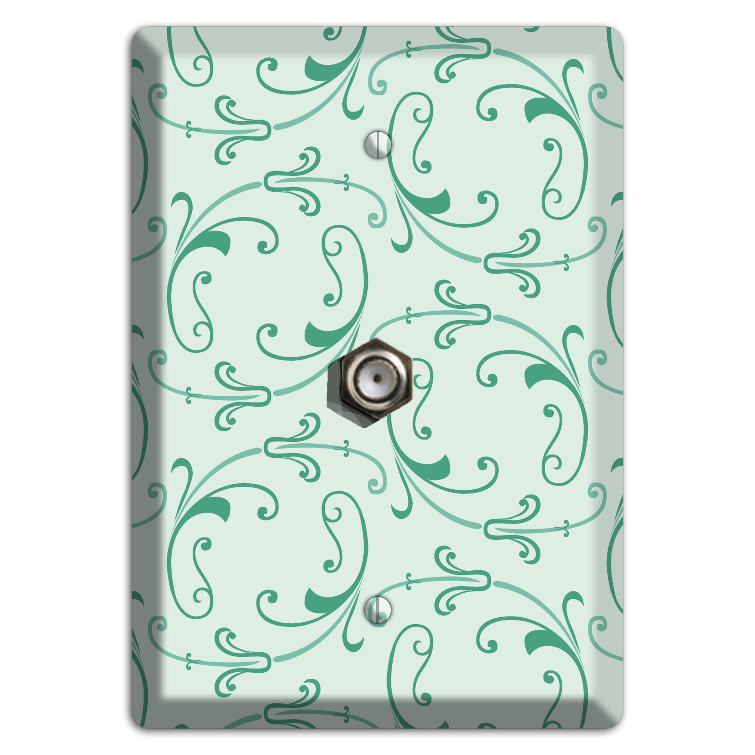 Aqua Victorian Sprig Cable Wallplate