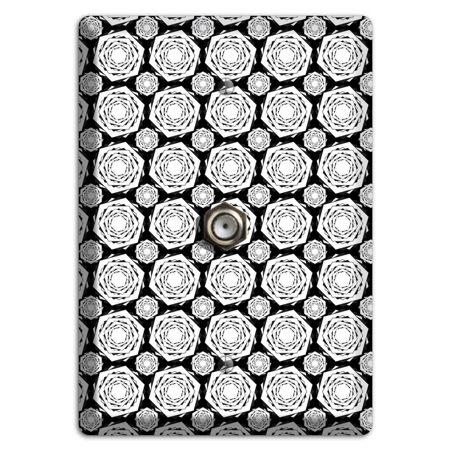 Overlay Hexagon Rotation Repeat 3 Cable Wallplate