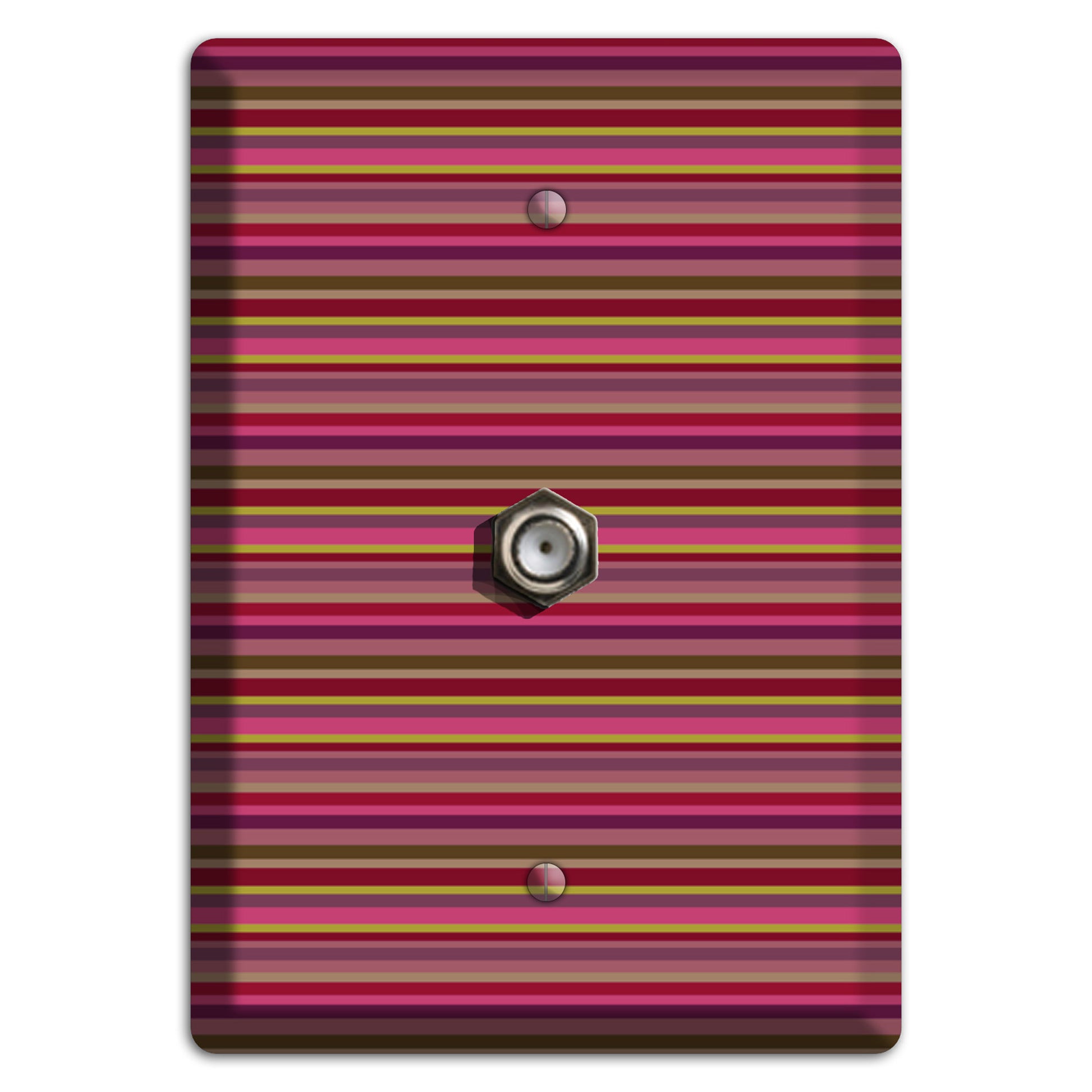Fuschia Multi Horizontal Stripes Cable Wallplate