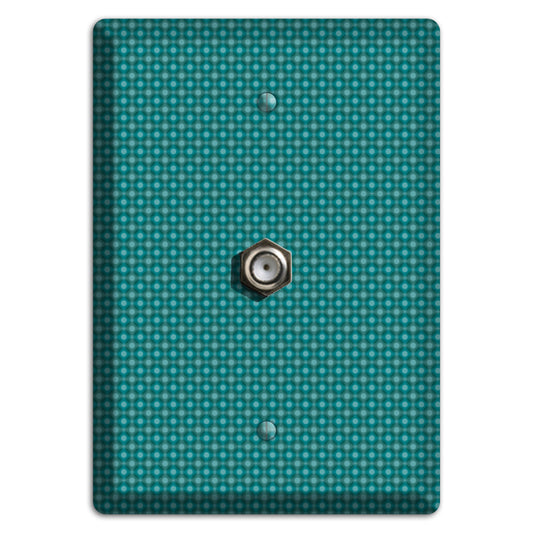 Multi Turquoise Checkered Concentric Circles Cable Wallplate