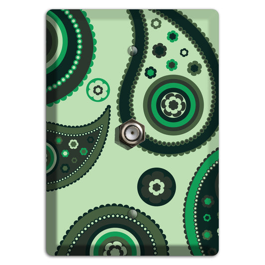 Green Paisley Cable Wallplate