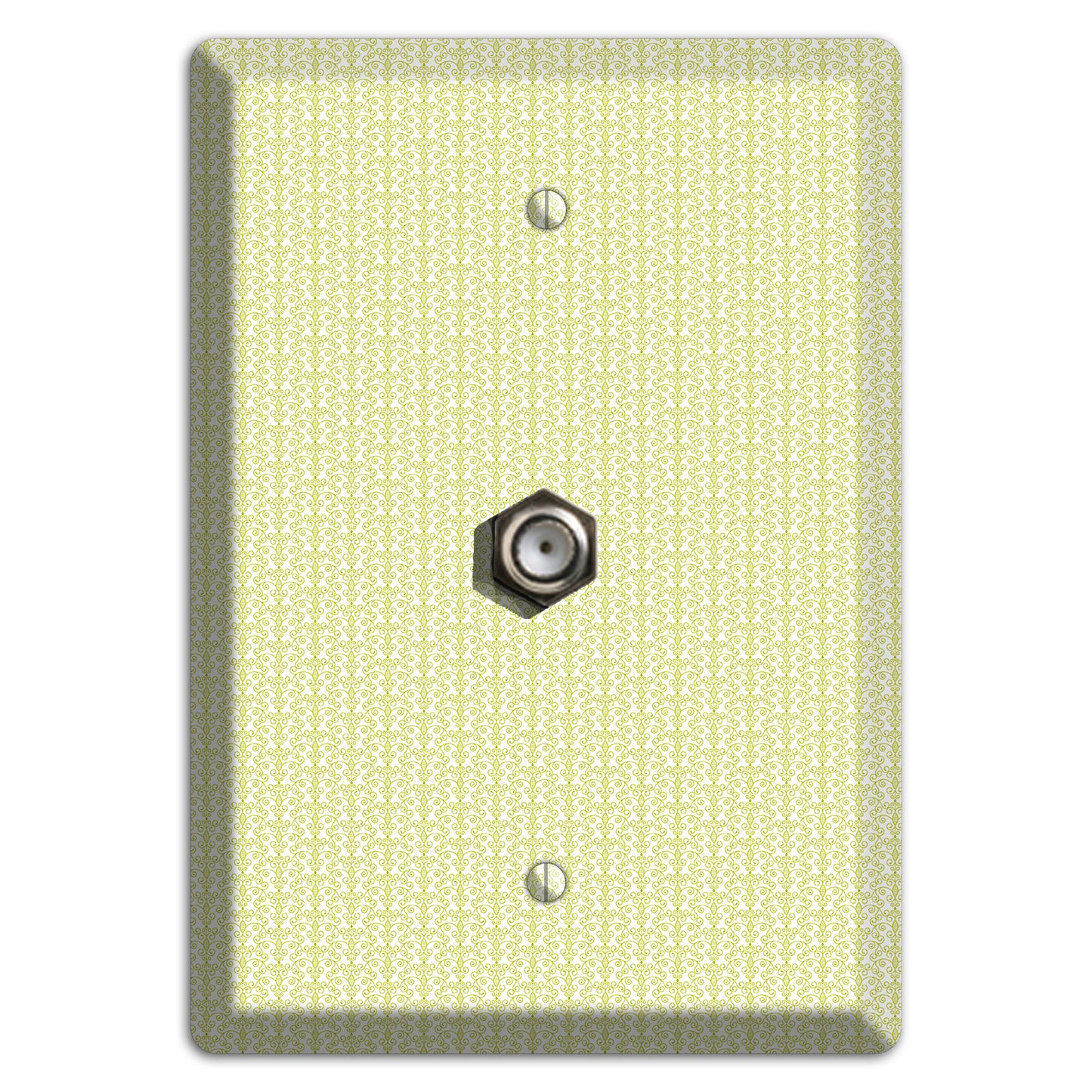 Olive Tiny Toile Half Drop Cable Wallplate