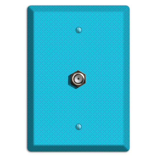 Turquoise Checkered Quatrefoil Cable Wallplate