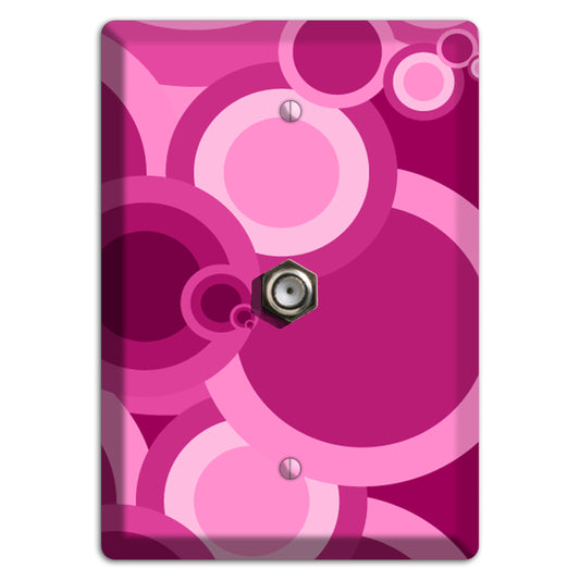 Pink and Fuschia Circles Cable Wallplate