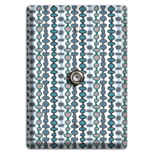 Grey and Multi Blue Bead and Reel Cable Wallplate